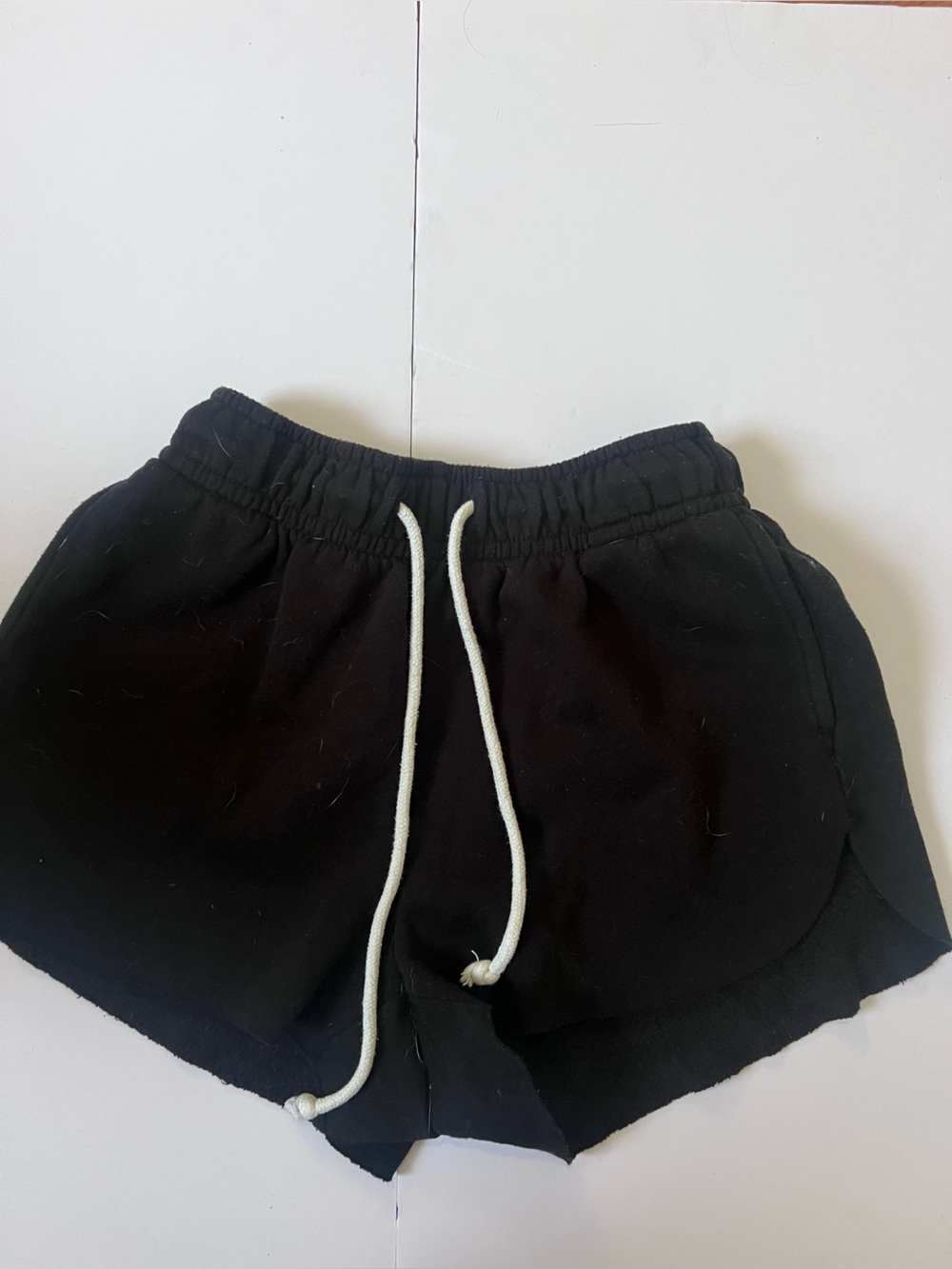 wild fable Black womens Sweat Shorts with White Drawstring